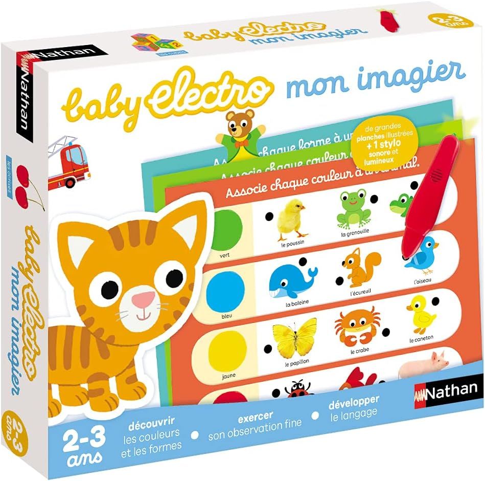 Nathan – Baby Electro mon imagier – Jeu d&#39;apprentissage – Jeu électronique – Apprends tes premiers mots avec Baby electro – Dès 2 ans
