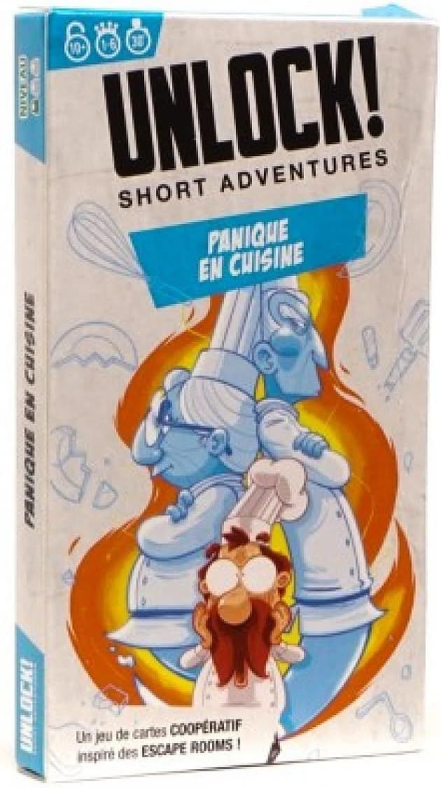 Asmodee - Unlock! Short Adventures, Panique en cuisine, Escape Room, Escape Game,1-6 Joueurs, 10+ Ans