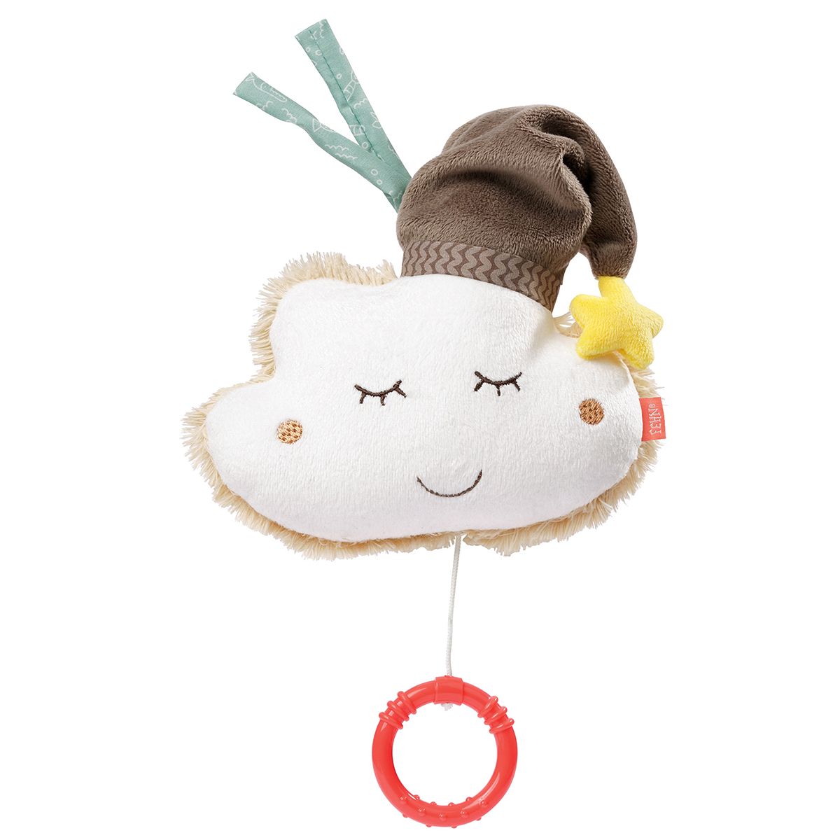 Boite à musique doudou en peluche en forme de nuage avec son bonnet