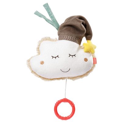 Boite à musique doudou en peluche en forme de nuage avec son bonnet