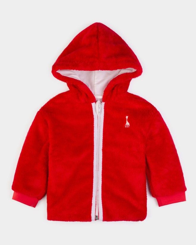 Veste en teddy rouge doublé coton Sophie la Girafe