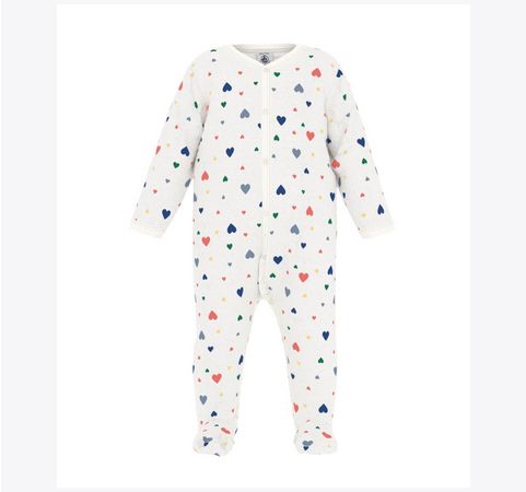 Petit Bateau Pyjama velours imprimé coeurs