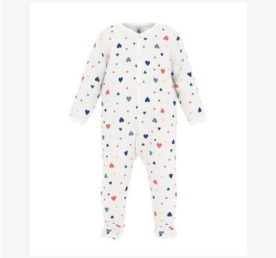 Petit Bateau Pyjama velours imprimé coeurs