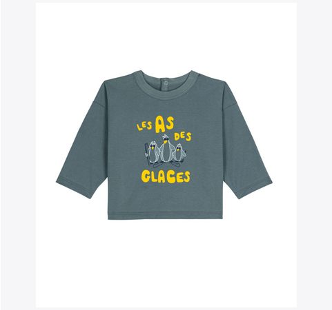 Petit Bateau Pull ml en coton avec pingouins, les as des glaces