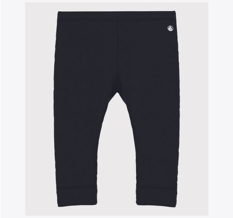 Petit Bateau Legging marine en coton uni