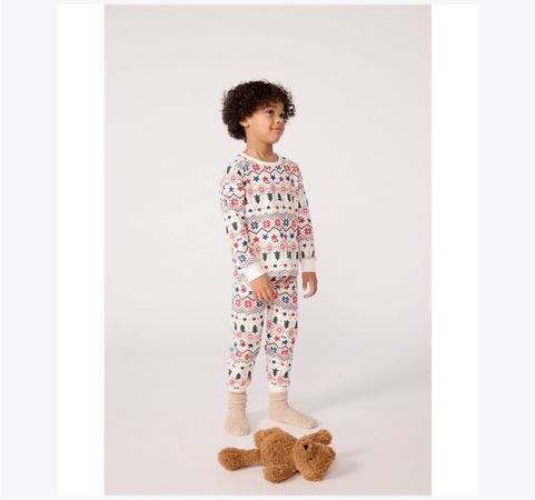 Petit Bateau Pyjama en molleton imprimé Noël
