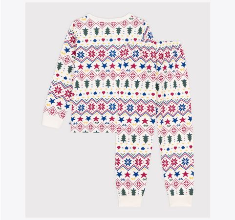 Petit Bateau Pyjama en molleton imprimé Noël