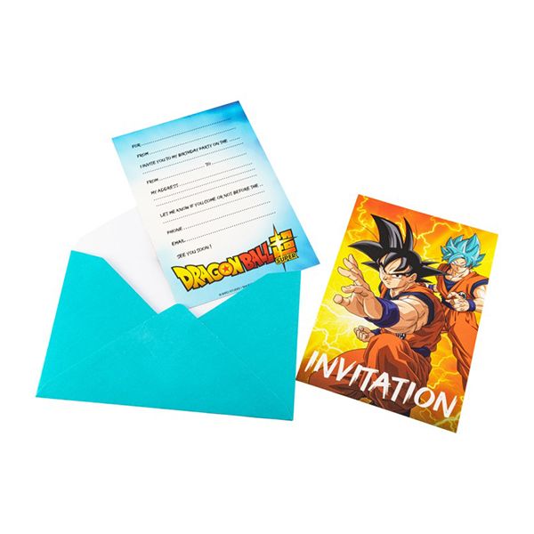 8 cartes d&#39;invitation Dragon Ball Z Carte d&#39;invitation et enveloppe, pour anniversaire