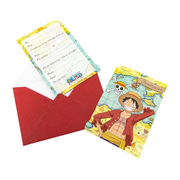 8 cartes d'invitation One Piece Carte d'invitation et enveloppe, pour anniversaire
