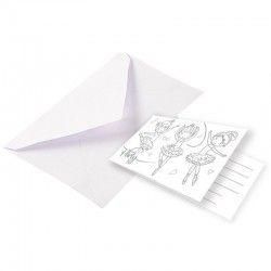 Cartes d&#39;invitation avec enveloppe, thème ballerine, danse, danseuse, pour anniversaire