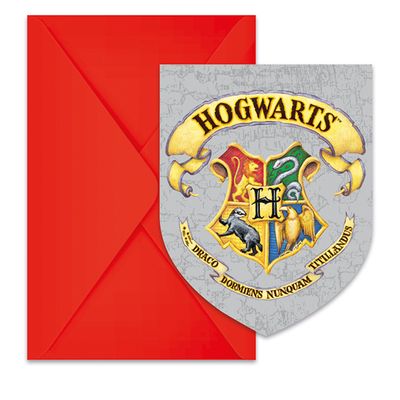 6 invitations avec enveloppes, Harry Potter, pour anniversaire