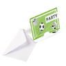 Cartes d'invitation avec enveloppe, ballon de foot, pour anniversaire