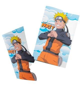 8 cartes d'invitation avec enveloppe, Naruto, pour anniversaire