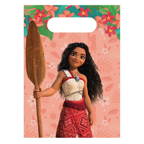 4 sachets pour les fêtes d'anniversaire, thème Vaiana, à remplir avec des bonbons et des jouets