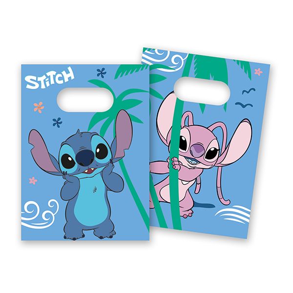 4 sachets pour les fêtes d'anniversaire, thème Stitch, à remplir avec des bonbons et des jouets