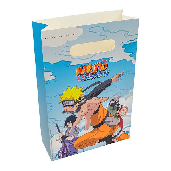 4 sachets pour les fêtes d'anniversaire, thème Naruto, à remplir avec des bonbons et des jouets