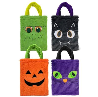 Sac en peluche Halloween 23x30 cm 4 modèles assorti