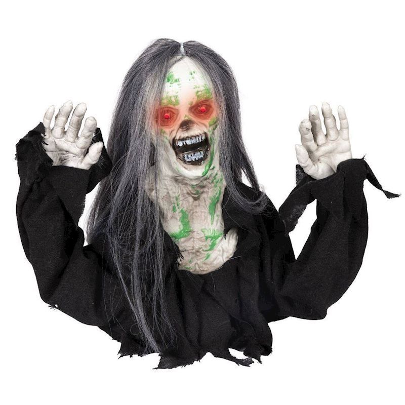 Zombie rampant 35 cm avec mouvement, lumière et son, pour Halloween
