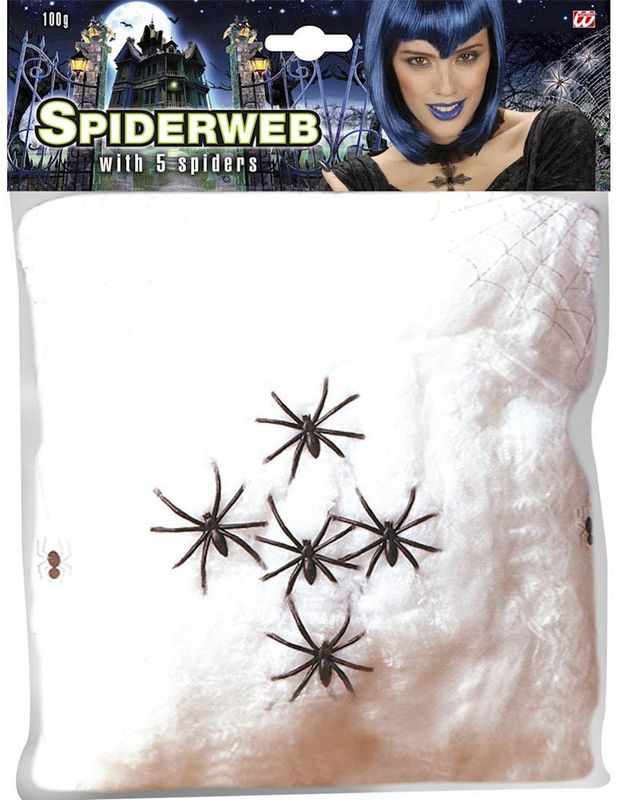 Toile d'araignée blanche avec araignées, pour Halloween