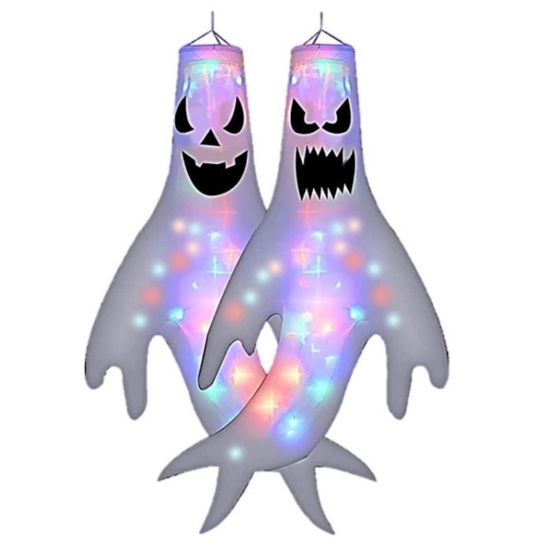 Fantôme LED à suspendre 120 x 63 cm  incl. piles, pour Halloween