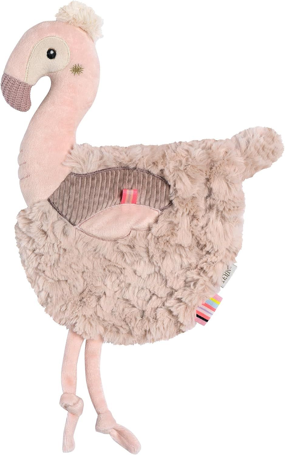 Fehn Doudou Flamant Rose, Peluche à Saisir, Toucher, Câliner et Aimer, pour Bébés et Tout-Petits dès 0 Mois