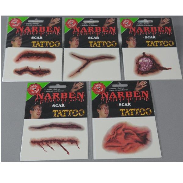Tatouage de cicatrice assorti pour Halloween, carnaval, anniversaire