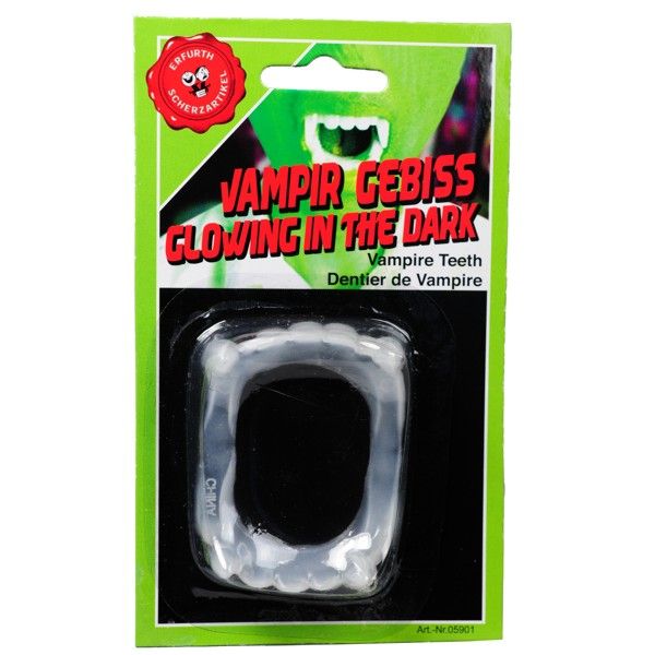 Dentier de Vampire Glow in the dark lueur dans l'obscurité, pour Halloween, carnaval et anniversaire