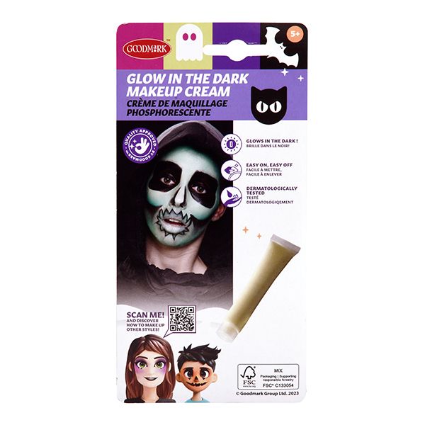 Make Up Kit Glow in the Dark 20ml, crème de maquillage phosphorescent, pour Halloween, carnaval, anniversaire
