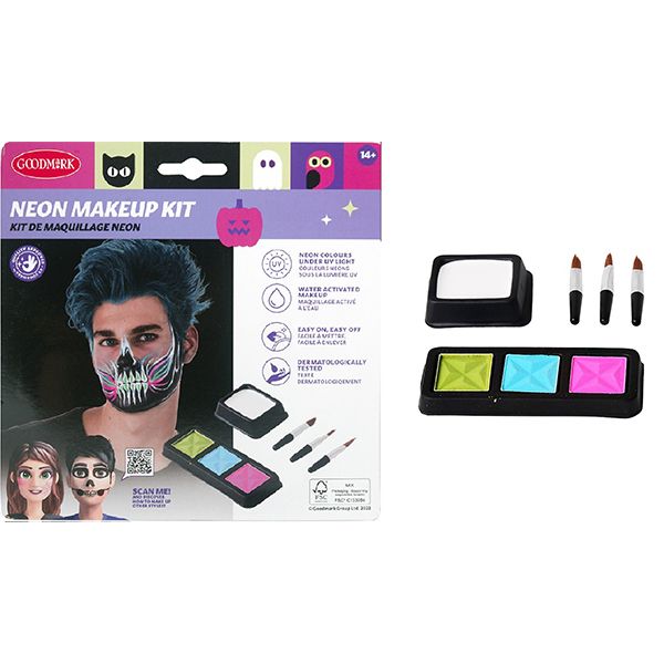 Make Up Kit Neon Colorfun, maquillage pour Halloween, carnaval et anniversaire