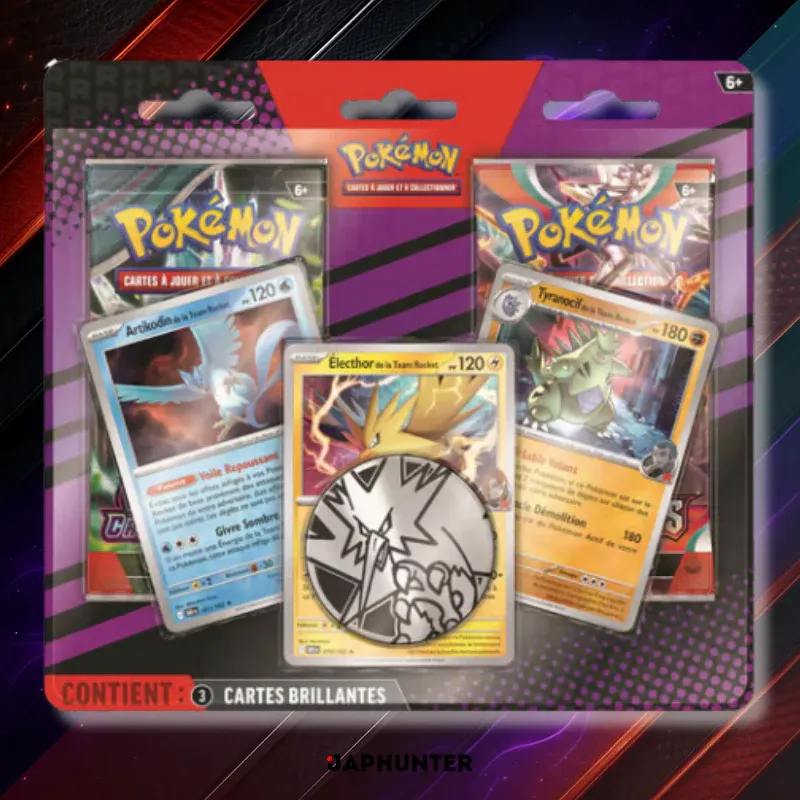 Pokémon cartes collector JCC électhor, Artikodin, Tyranocif, lot booster