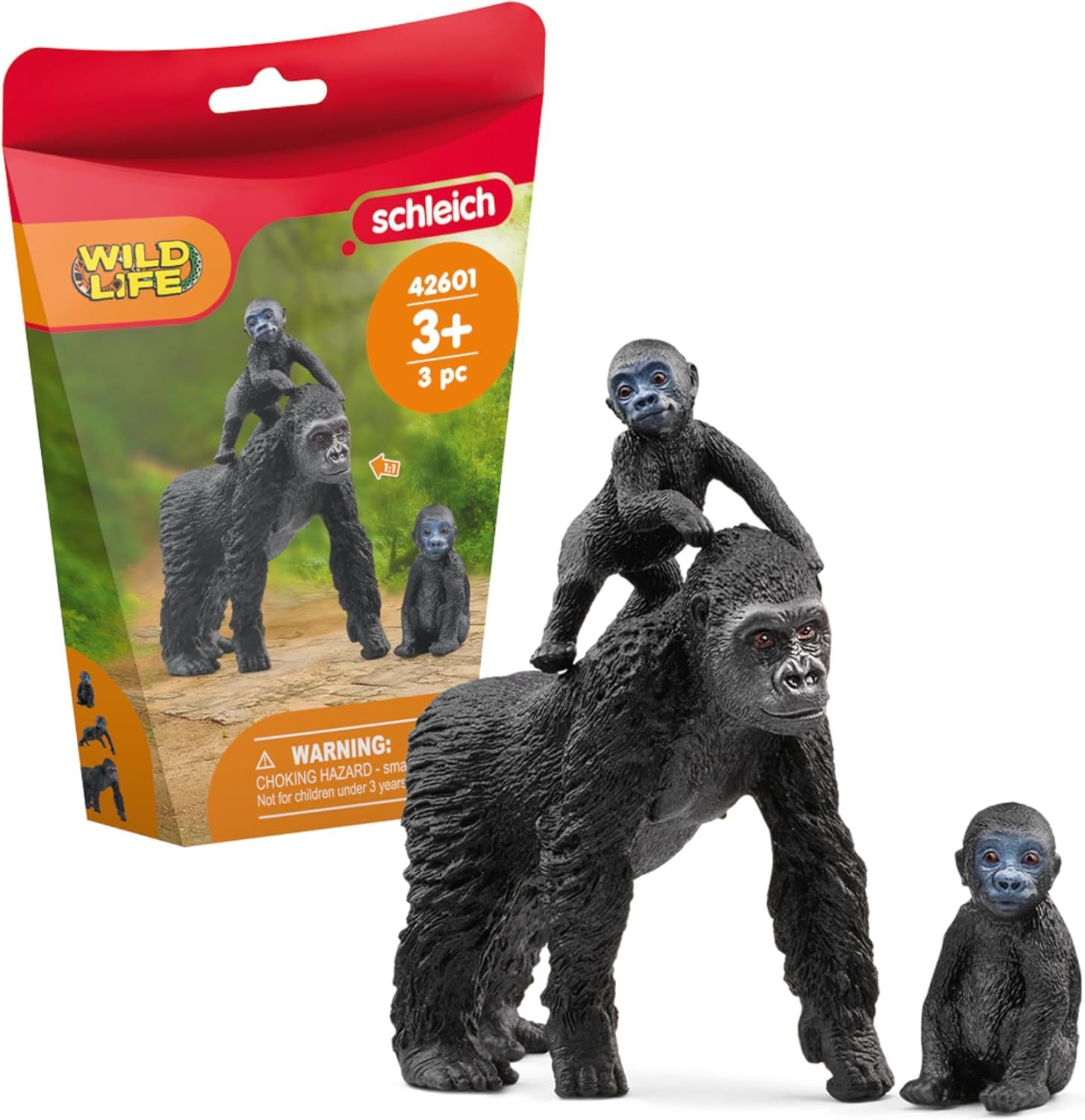 Schleich Wild Life | Famille Gorille 42601 | Maman Gorille avec 2 bébés