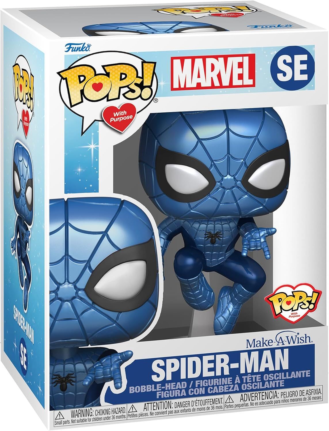 Funko Pop! Marvel: Make A Wish 2022 - Spider-Man - (Metallic) - Marvel Comics- Figurine en Vinyle à Collectionner Spiderman