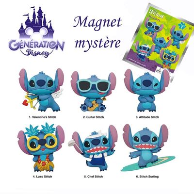 Magnets 3D mystères Stitch, assorti