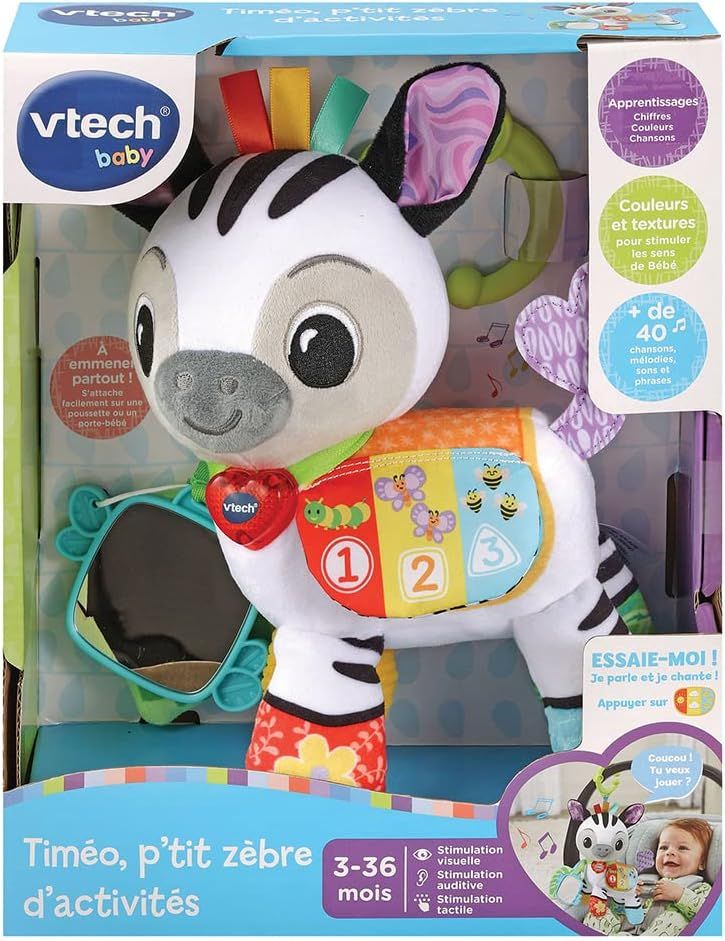 VTech – Timéo, P’tit Zèbre D’activités, Peluche Bébé Interactive