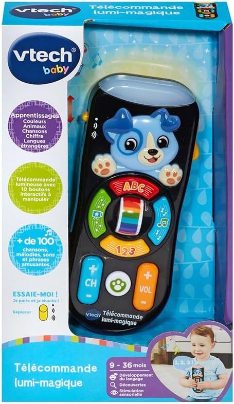 VTech - Lumi-Magique, Télécommande TV Bébé Qui Change de Couleur, Jouet Musical et Éducatif