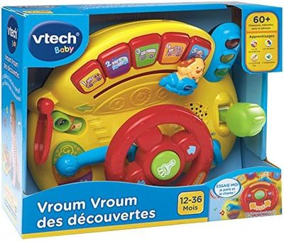 Vtech Jouet Musical - Vroum Vroum des Découvertes, volant interactif pour les apprentis pilotes
