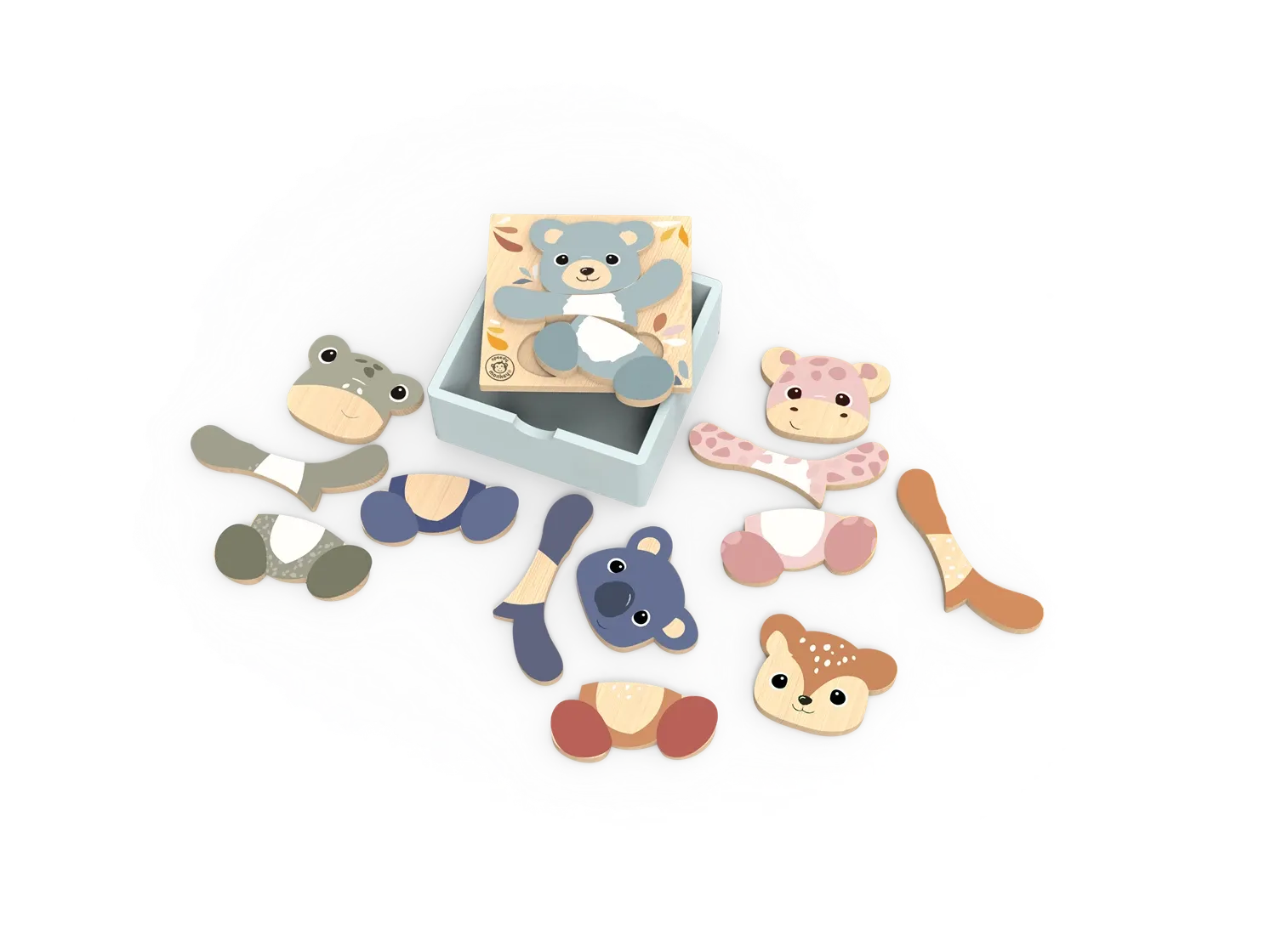 Speedy Monkey Puzzle en bois Mix &amp; Match Animaux
