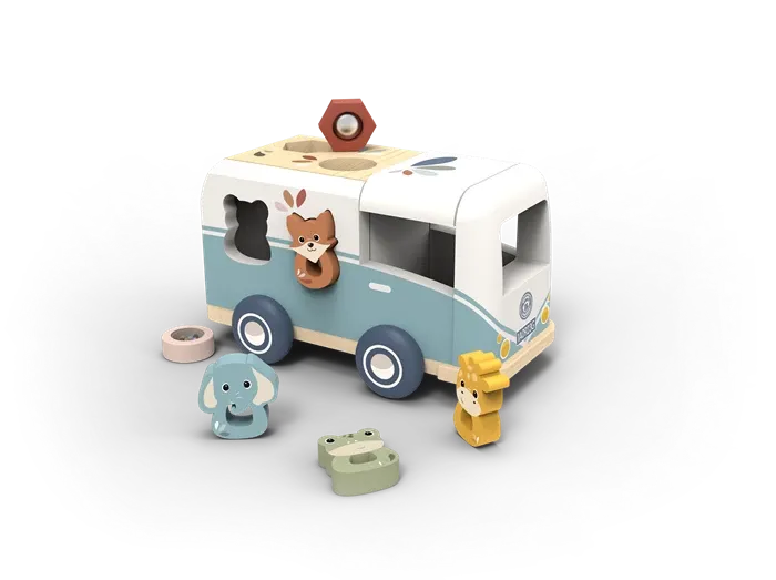 Speedy Monkey boite à forme Transporter van en bois