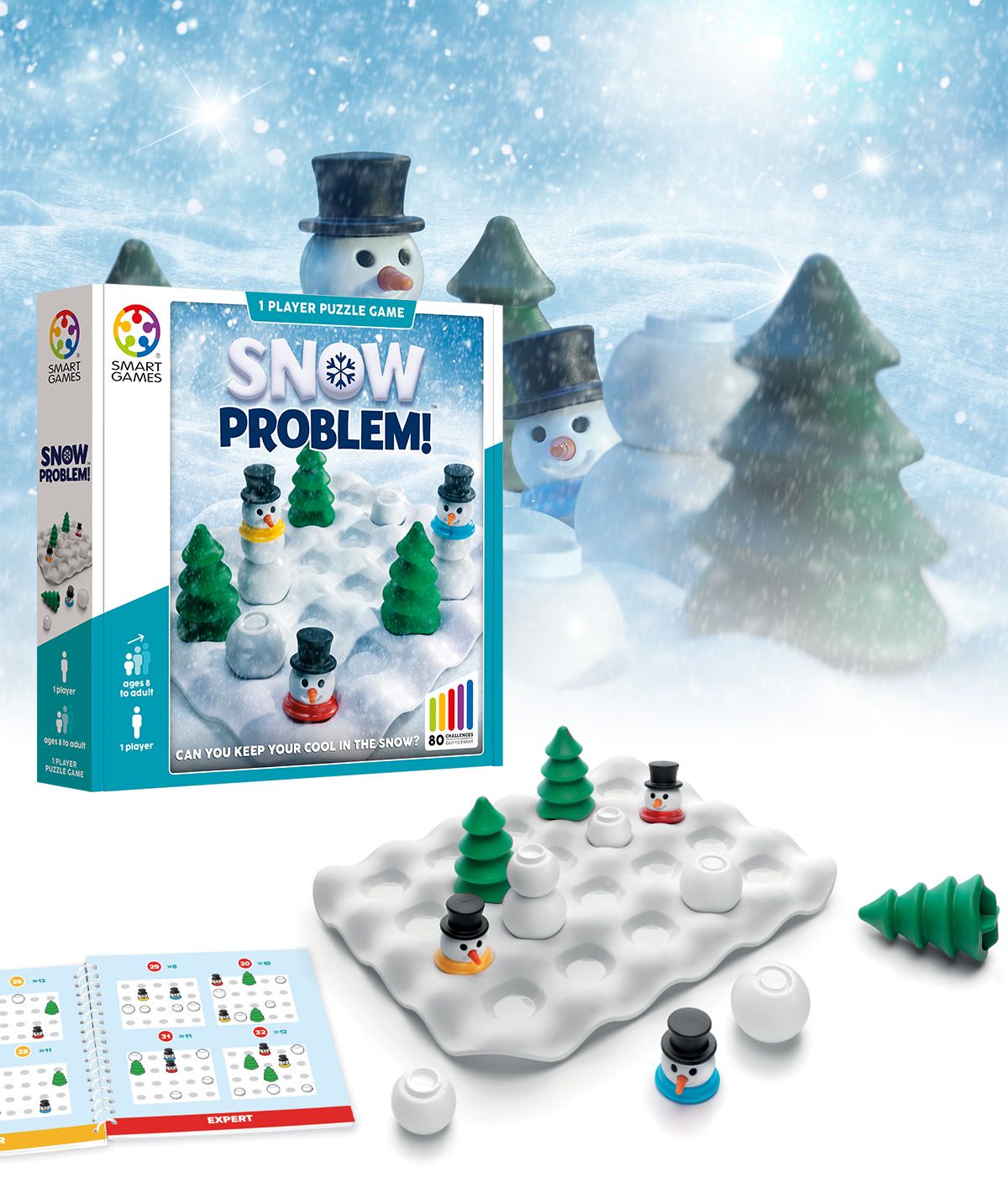 Smart Games Snow Problem! Jeu de défis pour 1 joueur, construis ton bonhomme de neige