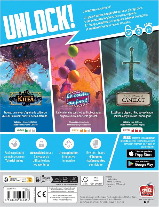 Asmodee - Unlock! Enchanted Adventures - Space Cowboys - Jeux de société - Jeu d'escape Game coopératif