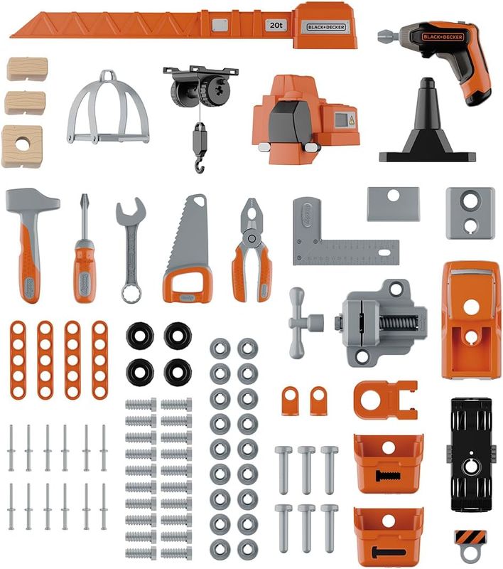 Smoby - Black+Decker - Etabli Bricolo Builder - 87 Accessoires dont perceuse - Matière Recyclée - A Partir de 3 Ans - Fabrication Française