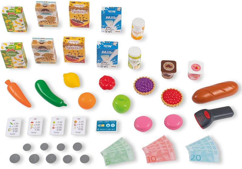 Smoby - Maxi Market - Supermarché pour Enfant - Chariot, Etagères, Boites, Légumes, Fruits - Zone Réfrigérée - Nombreux Accessoires - A Partir de 3 Ans - Fabrication Française