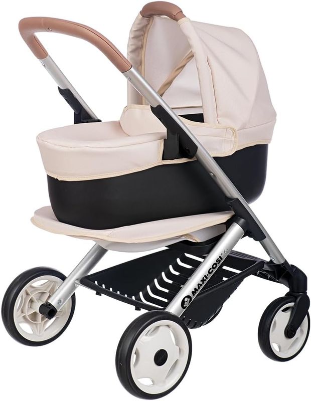 Smoby - Maxi-COSI - Poussette et Landau Beige - pour Poupons Jusqu'à 42 cms - A Partir de 3 Ans - Fabrication Espagnole