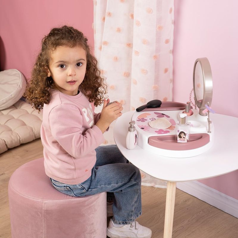 Smoby - My Beauty Studio - Coiffure, Onglerie, Maquillage Factice - Miroir Amovible - Tiroirs Rotatifs - 15 Accessoires - Matière Recyclée - A Partir de 3 Ans - Fabrication Française