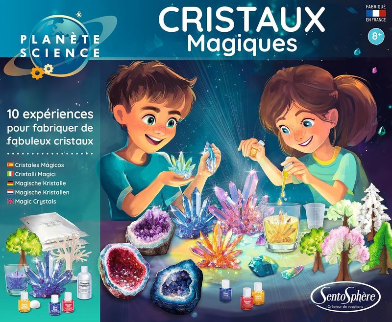 Sentosphère – Planète Science - Cristaux Magiques - Apprendre Comment se forment Les Cristaux et en découvrir la Magie - pour Enfants dès 8 Ans - Fabriqué en France