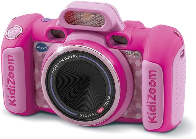 VTech - KidiZoom Duo FX Rose, Appareil Photo Numérique Enfant, Photo, Selfie, Vidéo, Écran Couleur, Studio BD, Filtres et Effets Rigolos