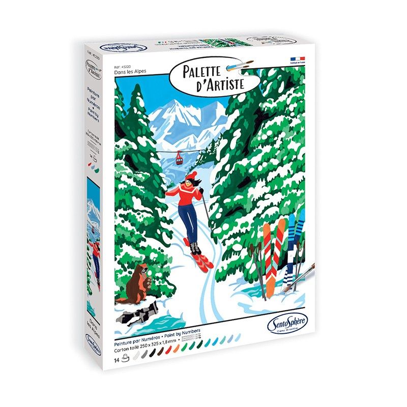 Sentosphère PALETTE D&#39;ARTISTE - Dans les Alpes, peinture à numéro