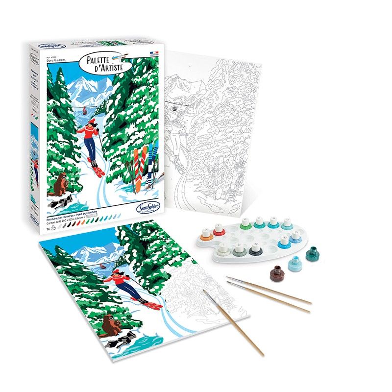 Sentosphère PALETTE D'ARTISTE - Dans les Alpes, peinture à numéro