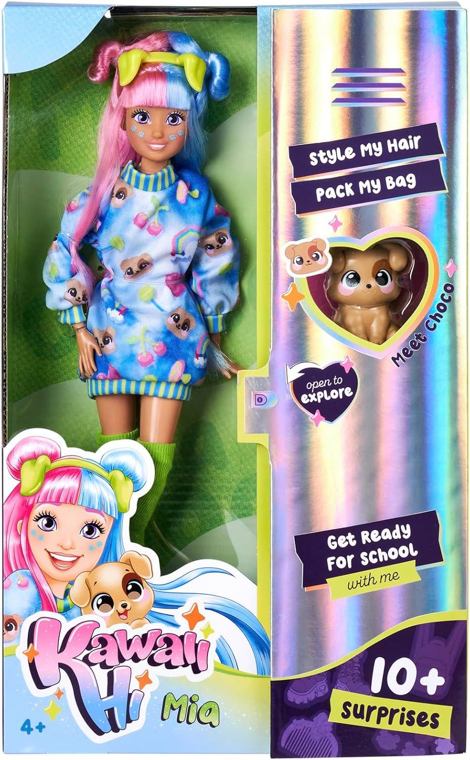 Kawaii Hi Mia - Poupée Mannequin Articulée - A Coiffer et Looker - Nombreux Accessoires et Son Chien - A Partir de 4 Ans