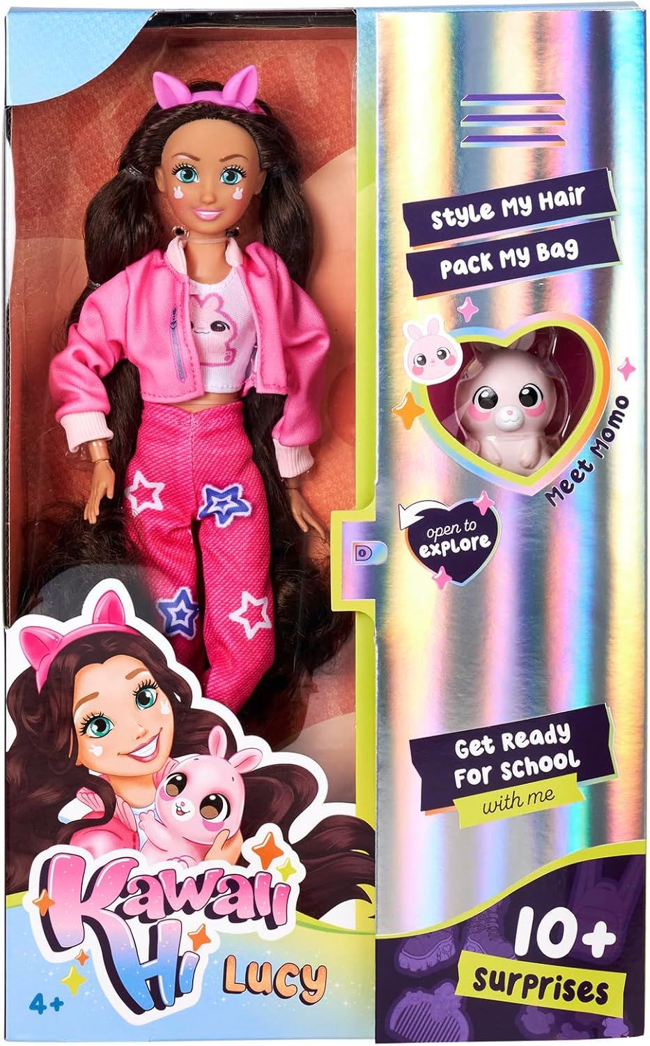 Kawaii Hi Lucy - Poupée Mannequin Articulée - A Coiffer et Looker - Nombreux Accessoires et Son Lapin - A Partir de 4 Ans